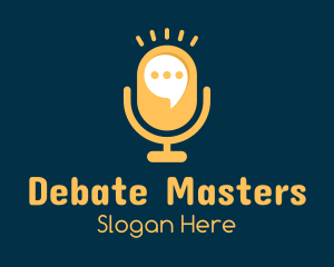 Debate - Yellow Announcer Mic logo design