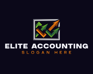 Accounting Statistics Arrow logo design