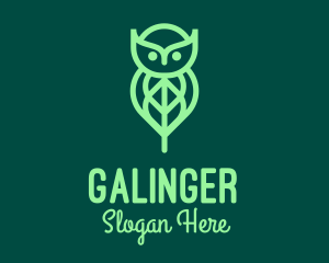 Reading - Green Owl Leaf logo design