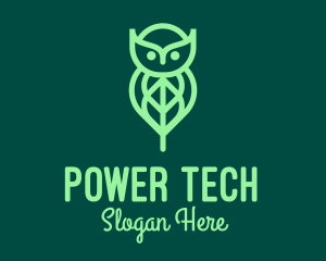 Learning - Green Owl Leaf logo design