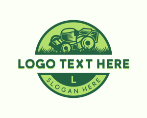 Grass Cutting - Lawn Mower Landscaper logo design
