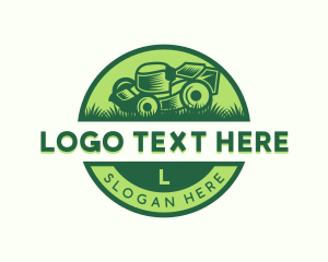 Mowing - Lawn Mower Landscaper logo design