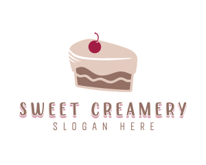 Cherry Cake Slice logo design