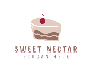 Cherry Cake Slice logo design