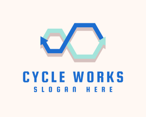 Cycle - Hexagon Infinity Cycle logo design