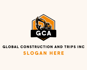 Excavation Construction Demolition logo design