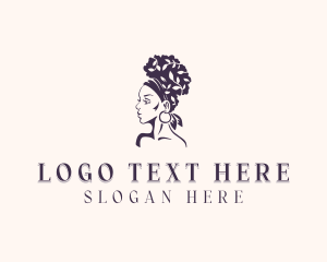 Afro - Hair Styling Salon Woman logo design