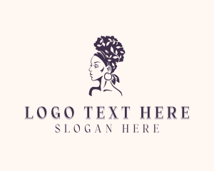 African - Hair Styling Salon Woman logo design