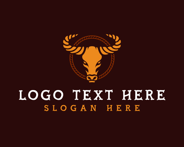 Ox - Bull Buffalo Horn logo design