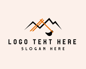 Worker - Mountain Digger Machinery logo design