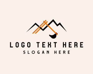 Worker - Mountain Digger Machinery logo design