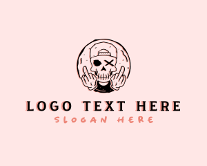 Rebel - Skull Profanity Fuck logo design