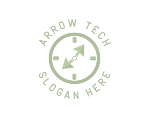 Green Cursor Clock logo design