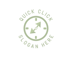 Click - Green Cursor Clock logo design