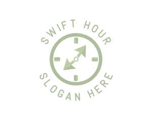 Hour - Green Cursor Clock logo design