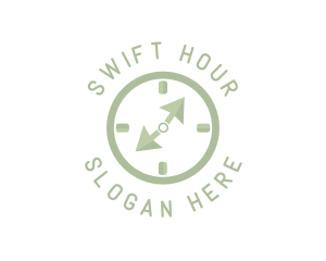 Green Cursor Clock logo design