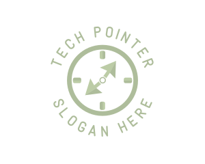 Green Cursor Clock logo design