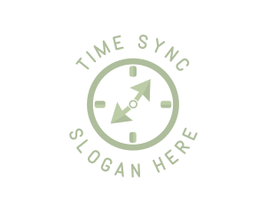 Green Cursor Clock logo design