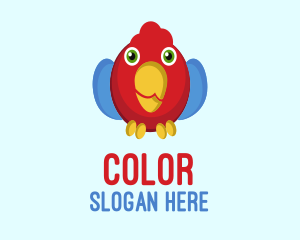 Tropical - Colorful Parrot Cartoon logo design