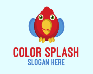 Colorful Parrot Cartoon logo design