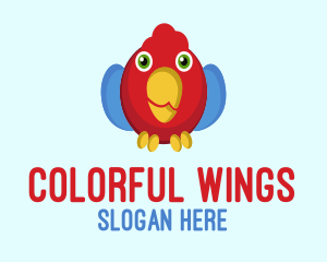 Colorful Parrot Cartoon logo design