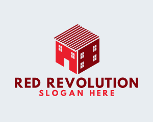 Red Hexagon Home logo design