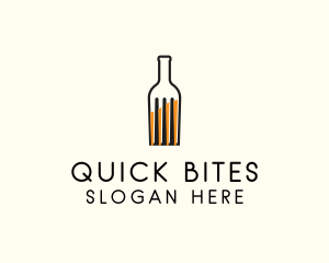 Food Fork Drink Bottle logo design