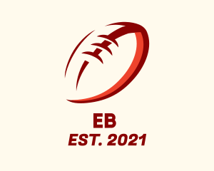 Ball - Red Football Outline logo design