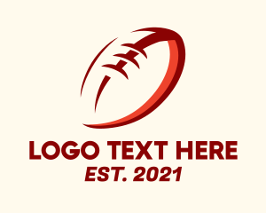 League - Red Football Outline logo design