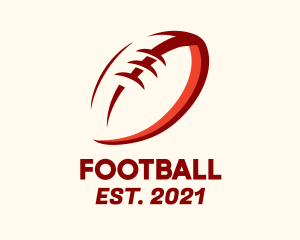 Red Football Outline logo design