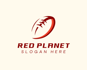 Red Football Outline logo design