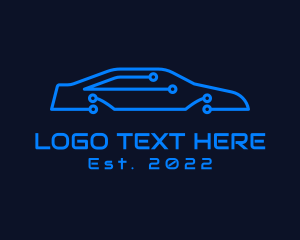 Cyber - Racing Car Circuit logo design