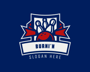 Bowling Ball Pin Strike logo design