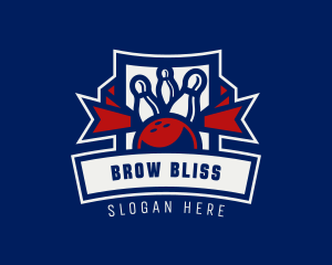 Bowling Ball Pin Strike logo design