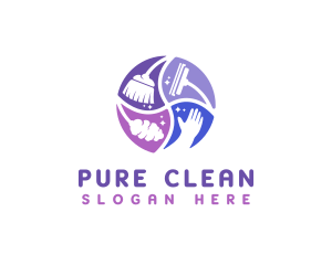 Sanitation Cleaning Tools logo design