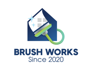 Brush - House Clean Paint Brush logo design