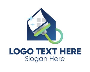 House Clean Paint Brush Logo