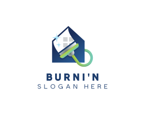 Home Clean Paint Brush logo design