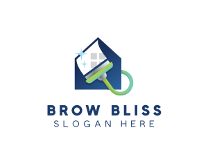 Home Clean Paint Brush logo design