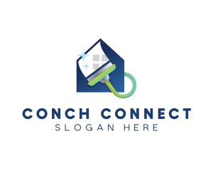 House Clean Paint Brush logo design