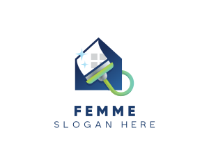 Home Clean Paint Brush logo design