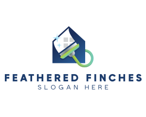 Home Clean Paint Brush logo design