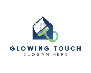 Home Clean Paint Brush logo design