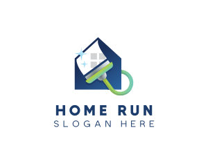 Home Clean Paint Brush logo design