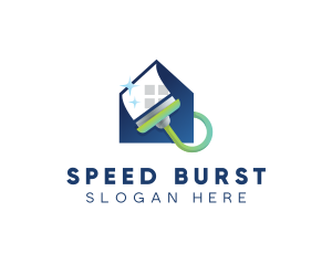 Home Clean Paint Brush logo design