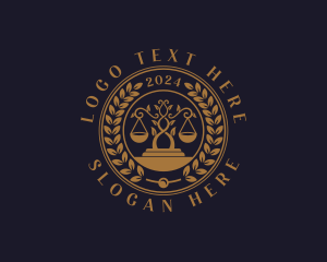 Scales Of Justice - Legal Scale Notary logo design