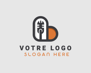 Letter L - Music Studio Mic logo design