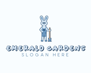 Rabbit Gardening Shovel logo design