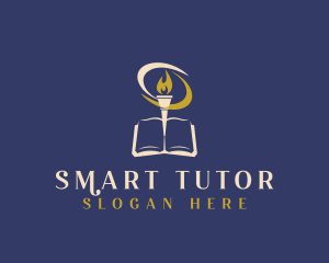 Tutor - Book Torch Library logo design