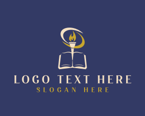 Writer - Book Torch Library logo design